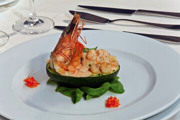 Arrangement for the presentation of the menu at the restaurant. Restaurant interior.