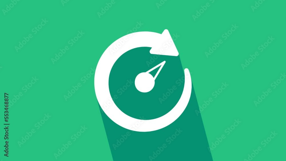 Poster white digital speed meter icon isolated on green background. global network high speed connection da