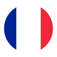 France Flat Rounded Flag with Transparent Background