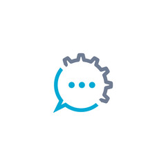 Chat and gear wheel logo Settings Chat  Icon.