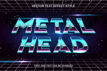 metal head typography lettering 3d editable text effect font style template music concert background design
