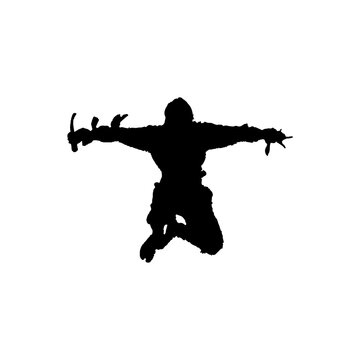 recommend clip art: Ninja icon. Simple style ninja samurai poster background symbol. Ninja brand logo design element. Ninja t-shirt printing. vector for sticker.