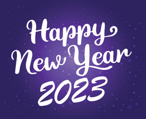 2023 Happy New Year Holiday Illustration Vector Abstract White With Purple Gradient Background