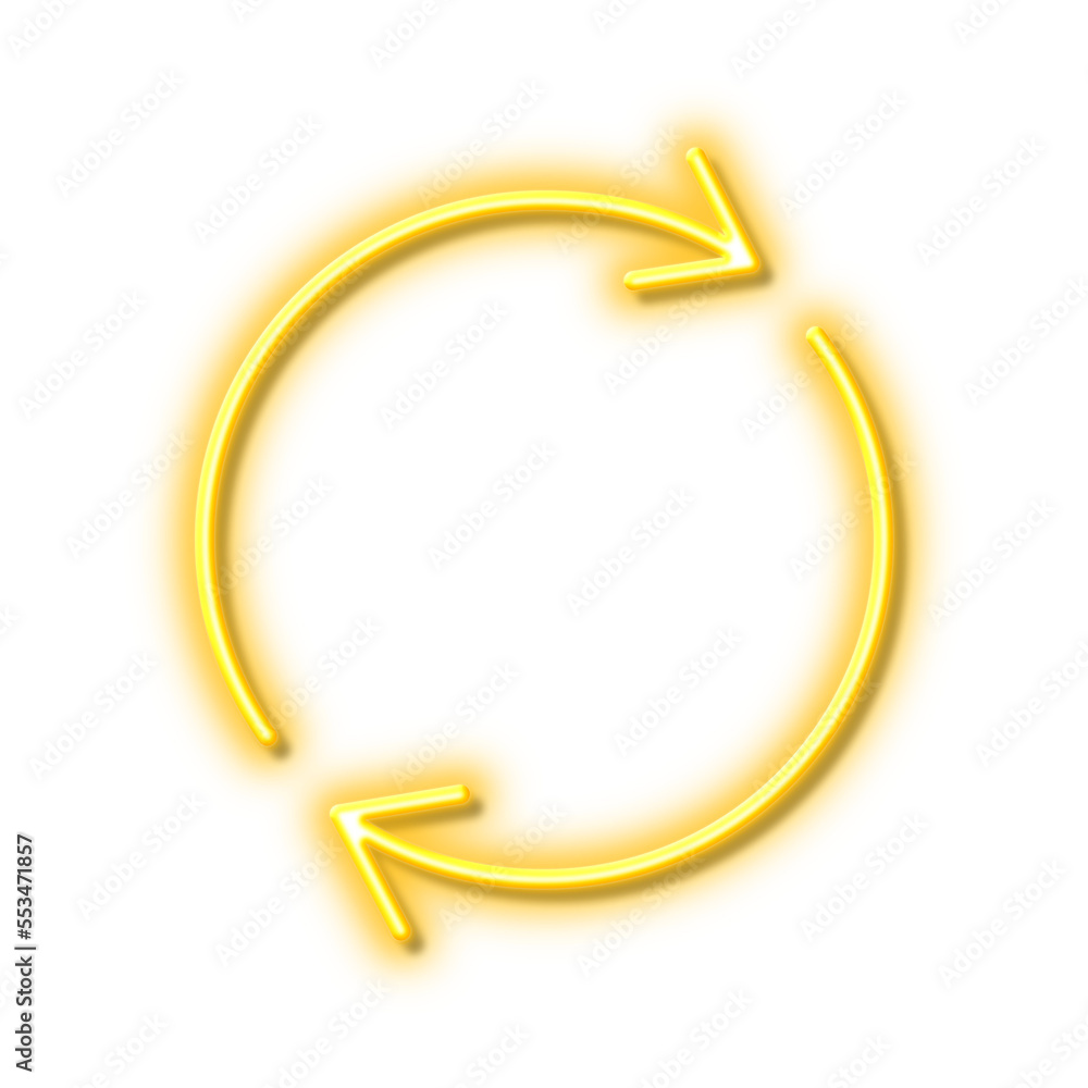 Poster refresh line icon. rotation arrow sign. neon light effect outline icon.