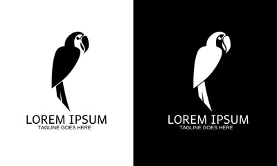 simple parrot logo template in black and white © Ardi