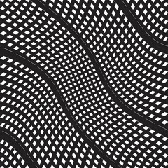 Warped pattern with lines.Unusual poster Design .Black Vector stripes .Geometric shape.  texture
