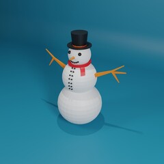 Snowman view Perspective 3D Rendering