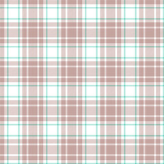 pink and white plaid seamless vector pattern with twill weave