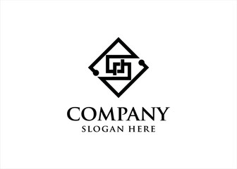 s logo technology concept connection data system