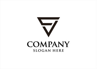 sv logo design triangle 