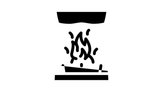 burning in stomach glyph icon animation