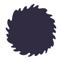 Black round wavy swirl abstract background frame, blank amoeba shape vector illustration, night sky, universe, black hole.