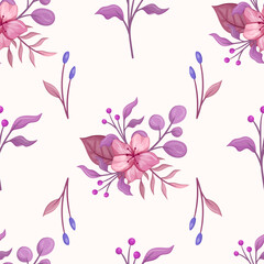 Fototapeta na wymiar Seamless flower repeat pattern design background. Perfect for modern wallpaper, fabric, home decor, and wrapping projects.