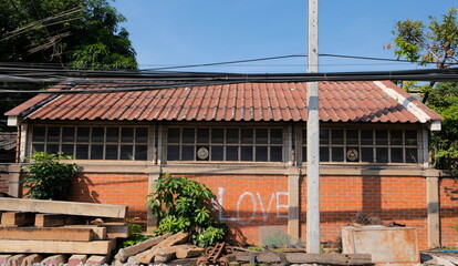 Love is everywhere, small brick house