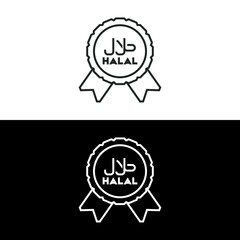 Halal certified icon isolated on white background