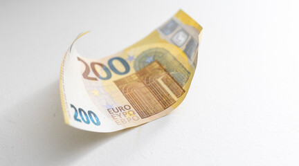 Two hundred Euro banknote, close-up