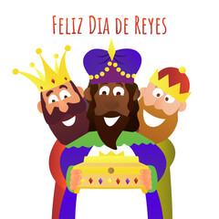 Vector illustration of Three Kings Day.  Epiphany day. 
