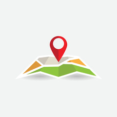 Road location on map icon. Map, navigation and location icon. Vector illustration