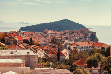 Fototapeta premium The city of Dubrovnik in Croatia with high vantage point