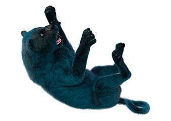 3D Rendering Black Panther on White