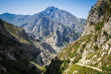 Naklejka na ściany i meble Mountain landscape, Picos de Europa, Asturias, Spain
