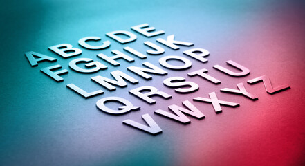 Alphabet made with solid letters