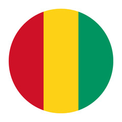 Guinea Flat Rounded Flag with Transparent Background