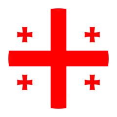 Fototapeta premium Georgia Flat Rounded Flag with Transparent Background