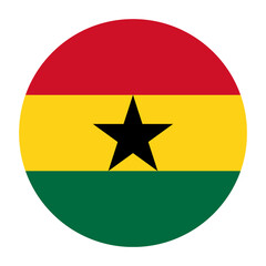 Ghana Flat Rounded Flag with Transparent Background