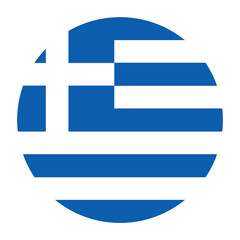 Greece Flat Rounded Flag with Transparent Background
