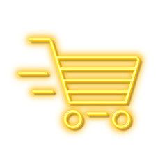 Delivery Service line icon. Shopping cart sign. Neon light effect outline icon. © blankstock