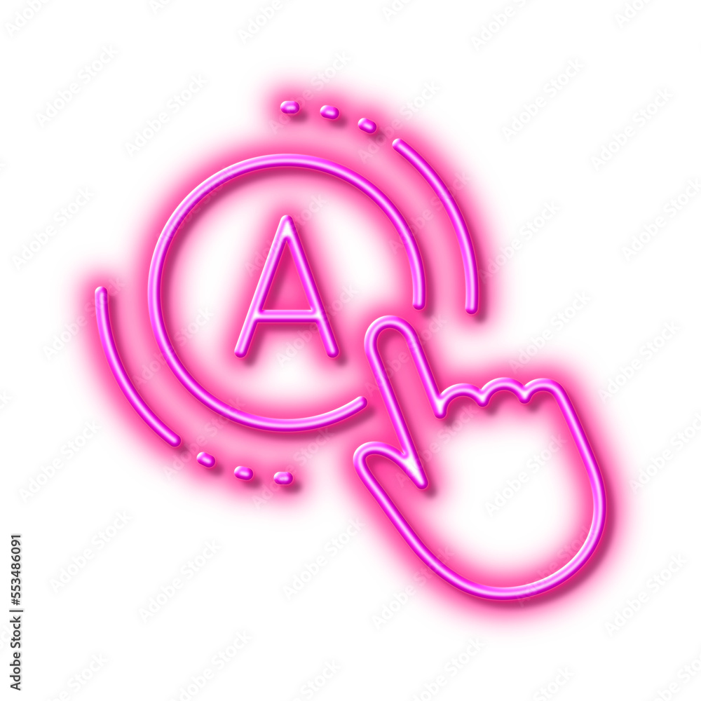 Poster ab testing line icon. ui test button sign. neon light effect outline icon.