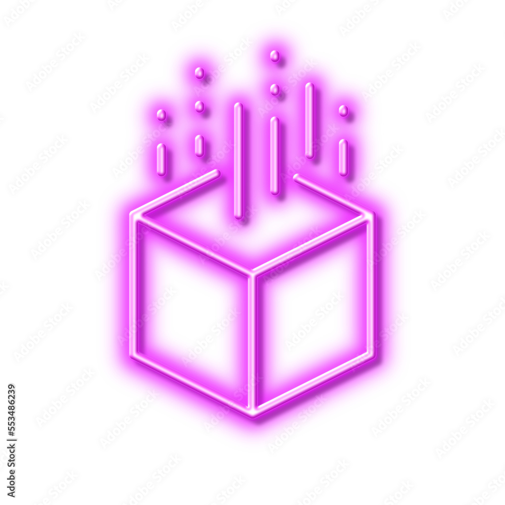 Aufkleber augmented reality line icon. vr simulation sign. 3d cube. neon light effect outline icon.
