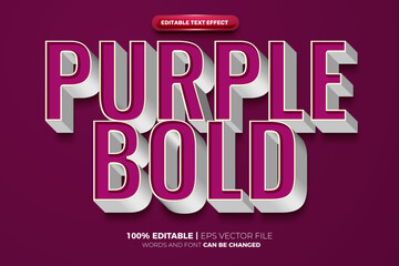 Purple Bold 3D editable text effect