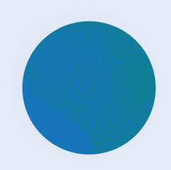 Abstract vector circle frame halftone dots logo emblem design element for medical, treatment, cosmetic. Round border Icon using halftone circle dots raster texture.