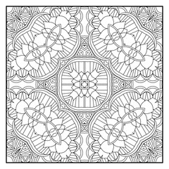 Mandala coloring page for adults. Mandala background. Mandala pattern coloring page. Hand drawn mandala pattern background. Vector black and white coloring page for coloring book.