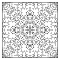 Fototapeta premium Mandala coloring page for adults. Mandala background. Mandala pattern coloring page. Hand drawn mandala pattern background. Vector black and white coloring page for coloring book.