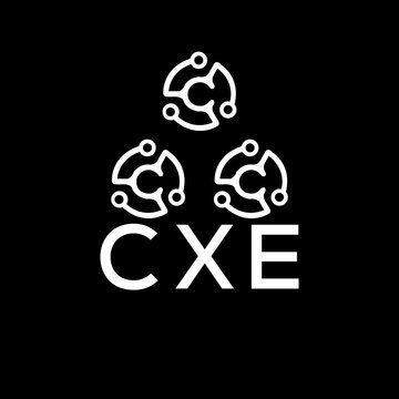 CXE letter logo. CXE best black background vector image. CXE Monogram logo design for entrepreneur and business.

