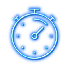 Timer line icon. Stopwatch time sign. Neon light effect outline icon.