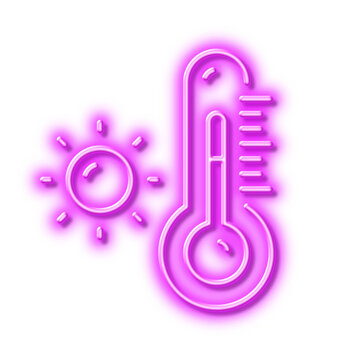 recommend clip art: Thermometer line icon. Weather temperature sign. Neon light effect outline icon.