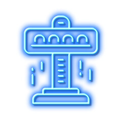 Carousels line icon. Amusement attraction park sign. Neon light effect outline icon.