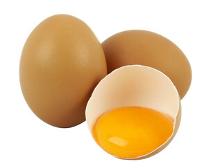 Raw Chicken Egg, Broken isolated on transparent background. (.PNG)