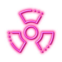Chemical hazard line icon. Laboratory toxic sign. Chemistry warning. Neon light effect outline icon.