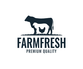 Animal farm fresh logo design vector template