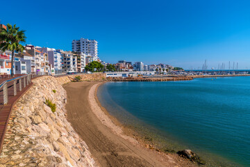 Fototapeta premium L'Ampolla Spain Platja Arquitecte beach one of several beautiful beaches in the Spanish coast town Tarragona province Catalonia