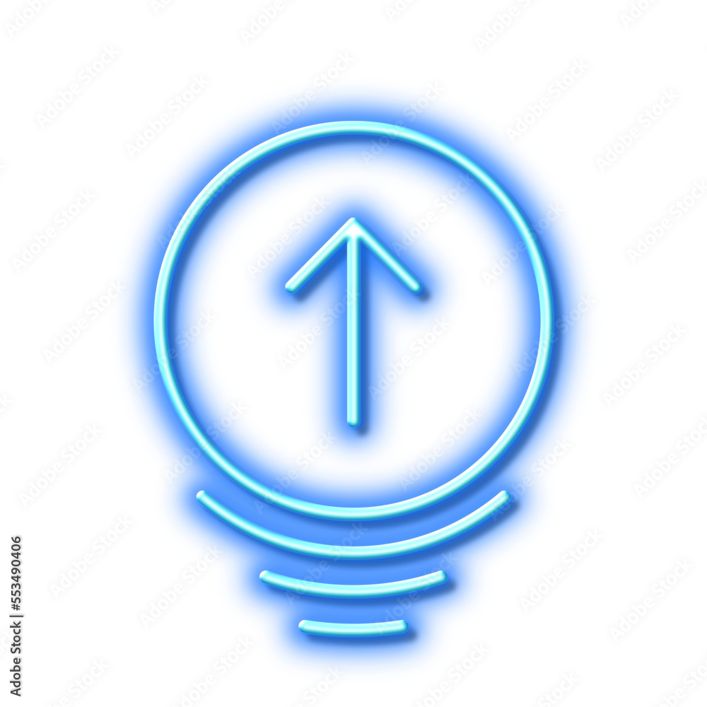 Poster swipe up line icon. scrolling arrow sign. landing page scroll. neon light effect outline icon.