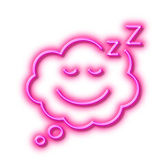 Sleep line icon. Night rest sign. Neon light effect outline icon.
