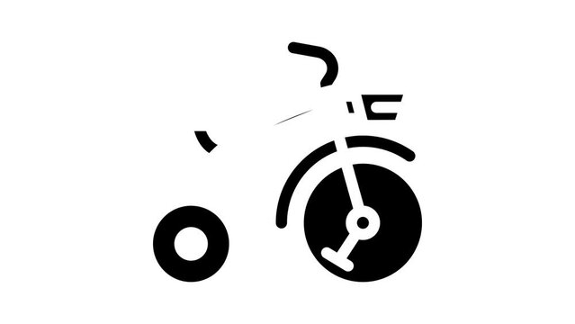 tricycle for children glyph icon animation