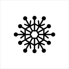 Snowflake icon, Snow winter holiday simple line vector icon.