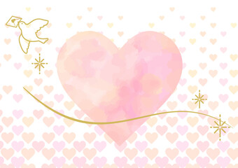 かわいいバレンタインデーのバナーテンプレート（水彩風、文字なし）